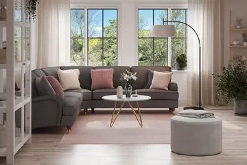 Howard Lyx 6-sits Vänstervänd L-formad Hörnsoffa i Tyg - Mörkgrå - Möbler - Soffa - Howardsoffa