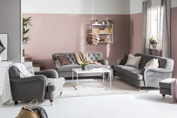 Howard Riviera 2-sits Sammetssoffa - Ljusgrå - Möbler - Soffa - Howardsoffa