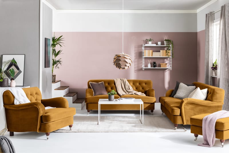 Howard Riviera 2-sits Sammetssoffa - Mörkgul - Möbler - Soffa - Howardsoffa