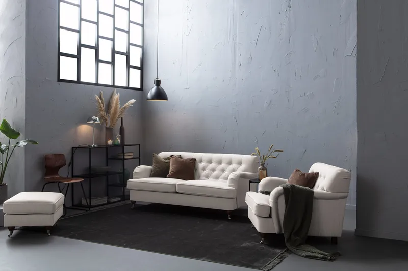 Howard Riviera 2-sits Tygsoffa - Ljusgrå - Möbler - Soffa - Howardsoffa