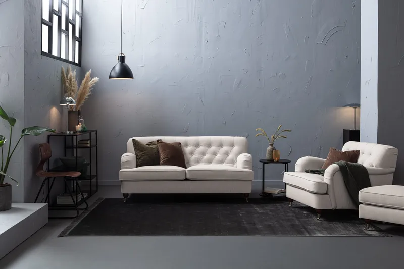 Howard Riviera 2-sits Tygsoffa - Ljusgrå - Möbler - Soffa - Howardsoffa