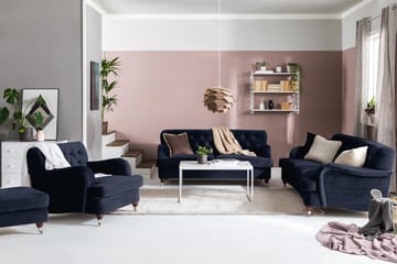 Howard Riviera 3-sits Svängd Sammetssoffa - Blå - Möbler - Soffa - Howardsoffa