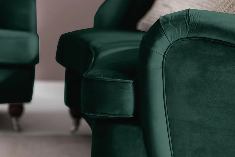 Howard Riviera 3-sits Svängd Sammetssoffa - Grön - Möbler - Soffa - Howardsoffa