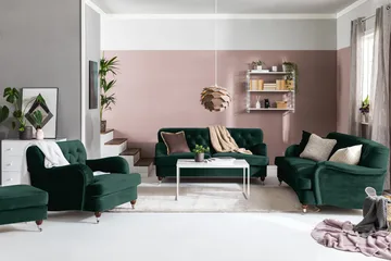 Howard Riviera 3-sits Svängd Sammetssoffa - Grön - Möbler - Soffa - Howardsoffa