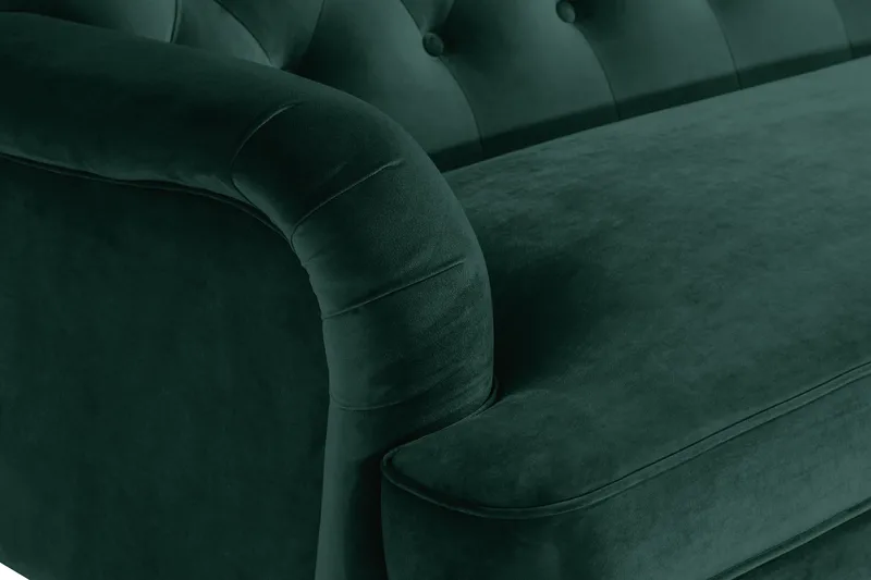 Howard Riviera 3-sits Svängd Sammetssoffa - Grön - Möbler - Soffa - Howardsoffa