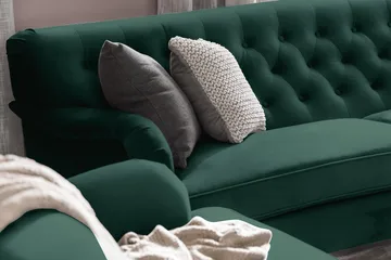 Howard Riviera 3-sits Svängd Sammetssoffa - Grön - Möbler - Soffa - Howardsoffa