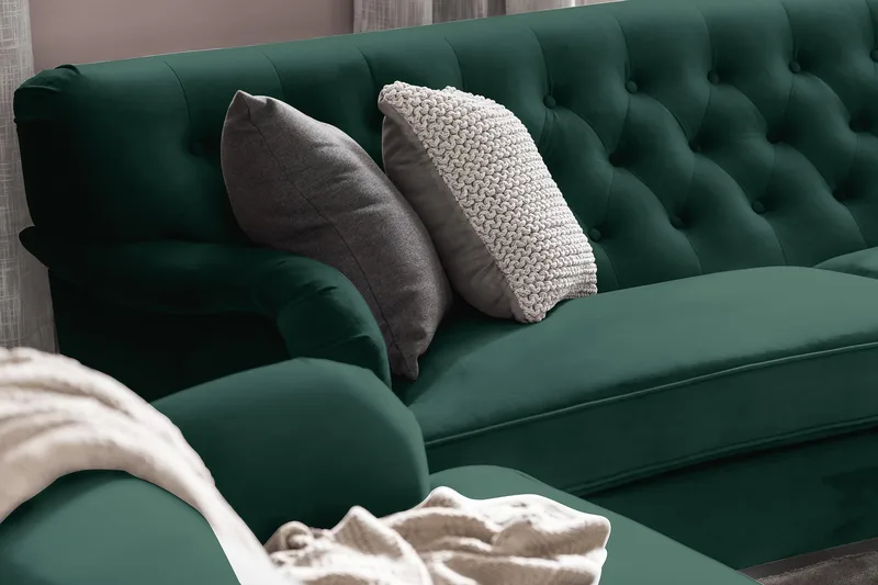 Howard Riviera 3-sits Svängd Sammetssoffa - Grön - Möbler - Soffa - Howardsoffa