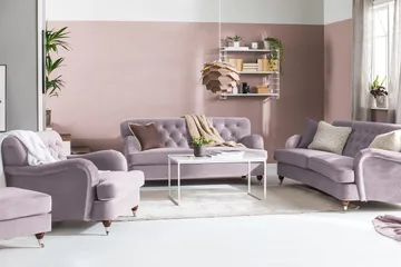 Howard Riviera 3-sits Svängd Sammetssoffa - Lila - Möbler - Soffa - Howardsoffa