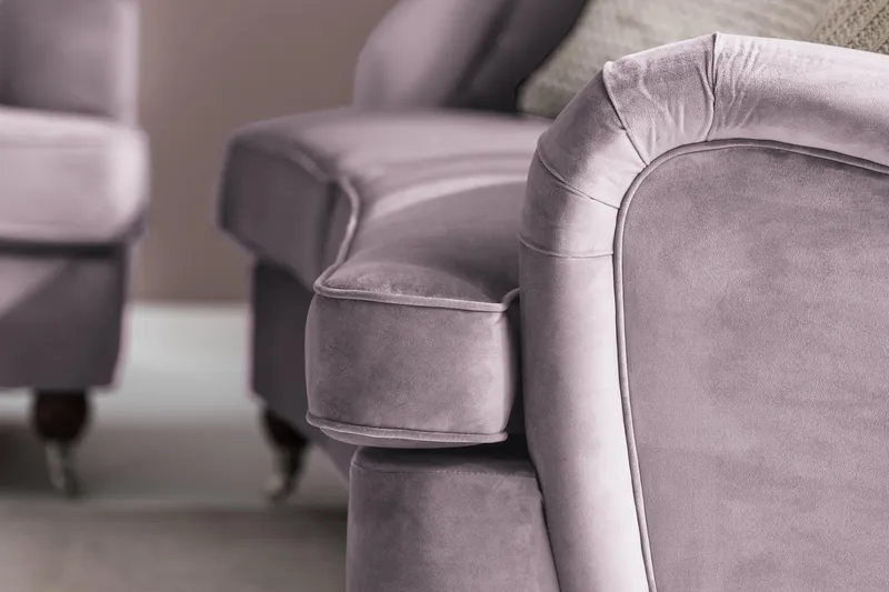 Howard Riviera 3-sits Svängd Sammetssoffa - Lila - Möbler - Soffa - Howardsoffa