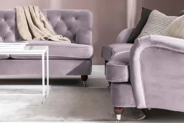 Howard Riviera 3-sits Svängd Sammetssoffa - Lila - Möbler - Soffa - Howardsoffa