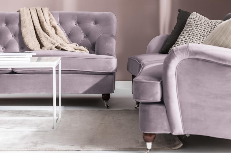 Howard Riviera 3-sits Svängd Sammetssoffa - Lila - Möbler - Soffa - Howardsoffa