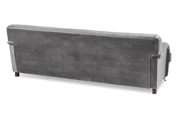 Howard Riviera 3-sits Svängd Sammetssoffa - Ljusgrå - Möbler - Soffa - Howardsoffa