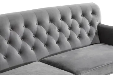 Howard Riviera 3-sits Svängd Sammetssoffa - Ljusgrå - Möbler - Soffa - Howardsoffa