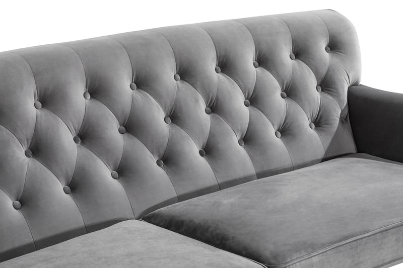 Howard Riviera 3-sits Svängd Sammetssoffa - Ljusgrå - Möbler - Soffa - Howardsoffa