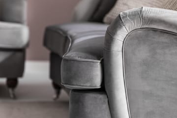 Howard Riviera 3-sits Svängd Sammetssoffa - Ljusgrå - Möbler - Soffa - Howardsoffa