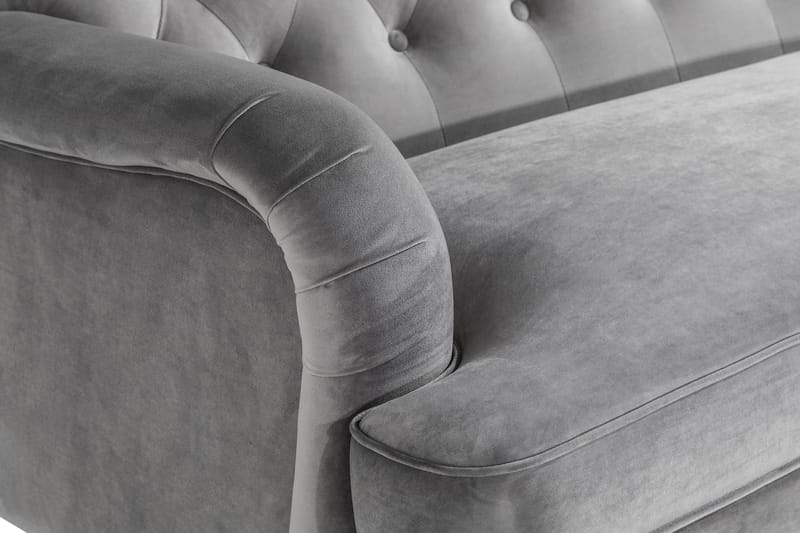 Howard Riviera 3-sits Svängd Sammetssoffa - Ljusgrå - Möbler - Soffa - Howardsoffa