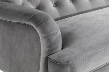 Howard Riviera 3-sits Svängd Sammetssoffa - Ljusgrå - Möbler - Soffa - Howardsoffa