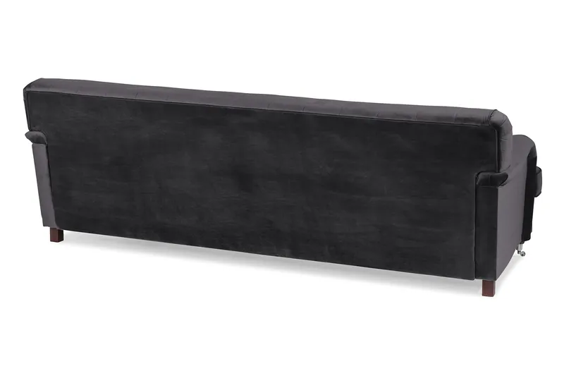 Howard Riviera 3-sits Svängd Sammetssoffa - Mörkgrå - Möbler - Soffa - Howardsoffa