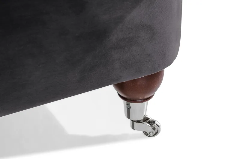 Howard Riviera 3-sits Svängd Sammetssoffa - Mörkgrå - Möbler - Soffa - Howardsoffa