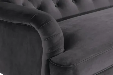 Howard Riviera 3-sits Svängd Sammetssoffa - Mörkgrå - Möbler - Soffa - Howardsoffa