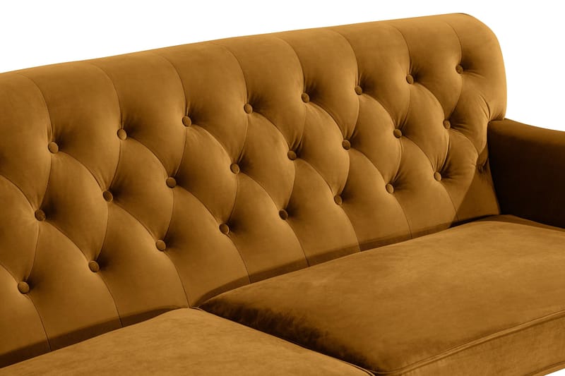 Howard Riviera 3-sits Svängd Sammetssoffa - Mörkgul - Möbler - Soffa - Howardsoffa