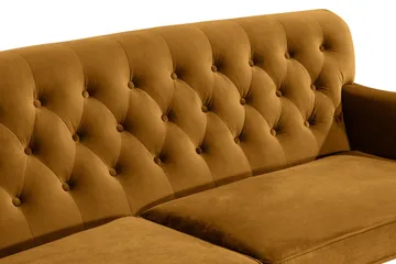 Howard Riviera 3-sits Svängd Sammetssoffa - Mörkgul - Möbler - Soffa - Howardsoffa