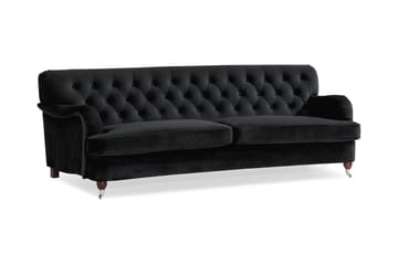 Howard Riviera 3-sits Svängd Sammetssoffa - Svart - Möbler - Soffa - Howardsoffa