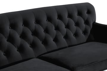 Howard Riviera 3-sits Svängd Sammetssoffa - Svart - Möbler - Soffa - Howardsoffa