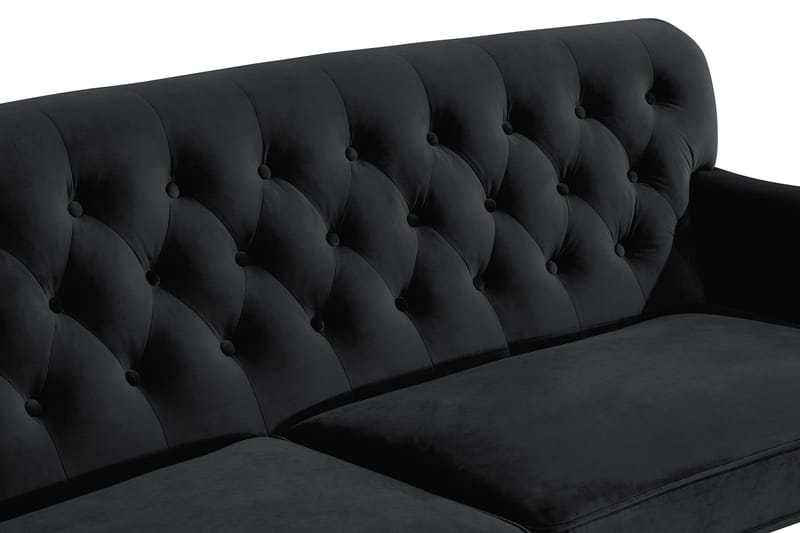 Howard Riviera 3-sits Svängd Sammetssoffa - Svart - Möbler - Soffa - Howardsoffa
