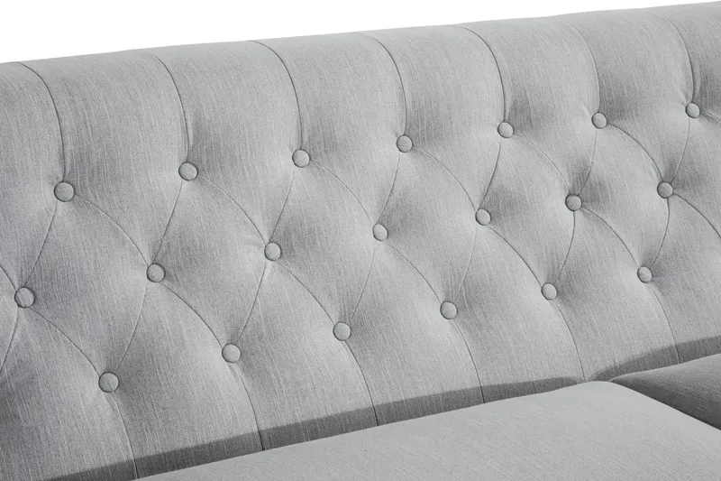 Howard Riviera 3-sits Svängd Tygsoffa - Grå - Möbler - Soffa - Howardsoffa