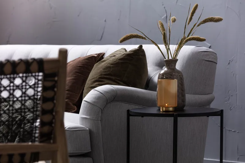 Howard Riviera 3-sits Svängd Tygsoffa - Grå - Möbler - Soffa - Howardsoffa