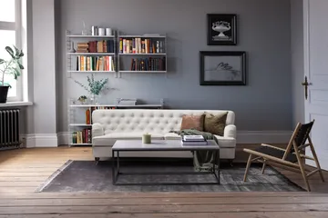 Howard Riviera 3-sits Svängd Tygsoffa - Ljusgrå - Möbler - Soffa - Howardsoffa