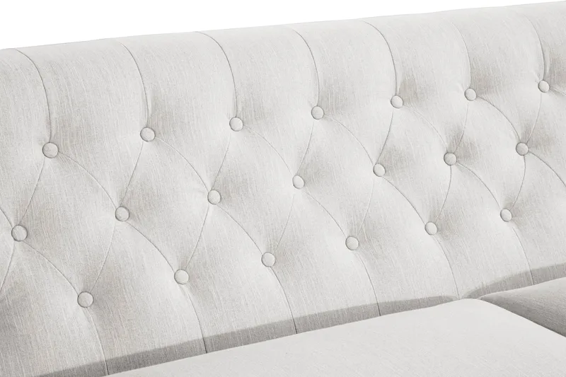 Howard Riviera 3-sits Svängd Tygsoffa - Ljusgrå - Möbler - Soffa - Howardsoffa