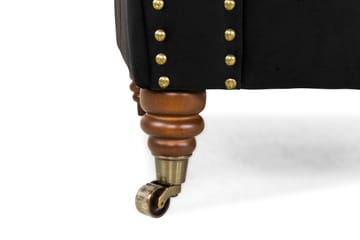 Sammetssoffa Chester Deluxe 2-sits - Svart - Möbler - Soffa - Howardsoffa