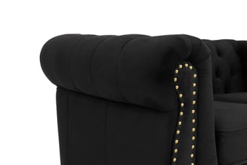 Sammetssoffa Chester Deluxe 2-sits - Svart - Möbler - Soffa - Howardsoffa