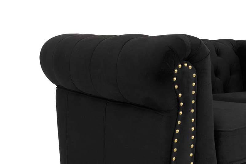 Sammetssoffa Chester Deluxe 2-sits - Svart - Möbler - Soffa - Howardsoffa