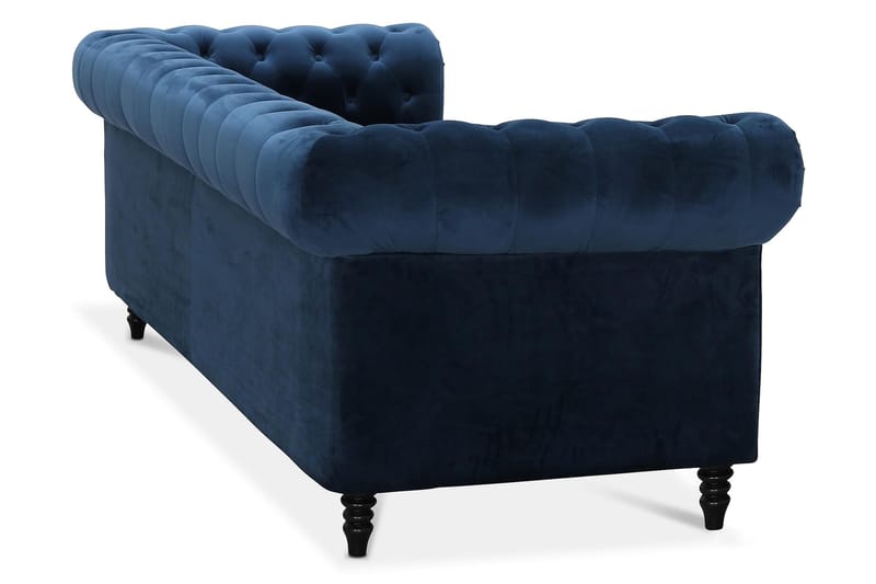 Sammetssoffa Chester Deluxe 3-sits - Blå - Sammetssoffa - 3 sits soffa - Howardsoffa - Chesterfield soffa