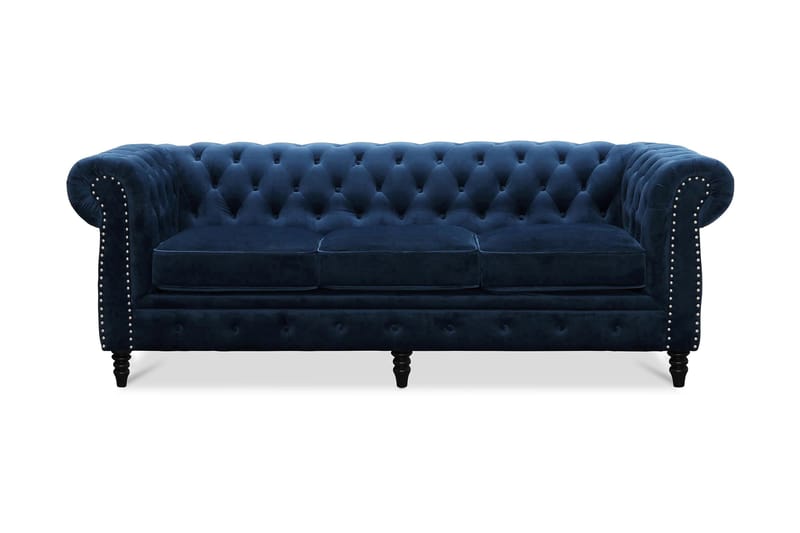 Sammetssoffa Chester Deluxe 3-sits - 3 sits soffa - Howardsoffa - Sammetssoffa - Chesterfield soffa