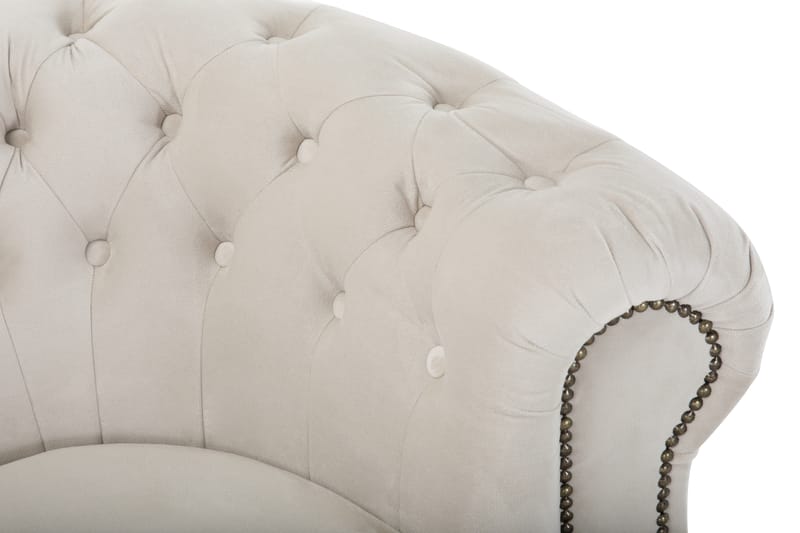 Sammetssoffa Chester Deluxe 3-sits Svängd - Beige - Sammetssoffa - 3 sits soffa - Howardsoffa - Chesterfield soffa