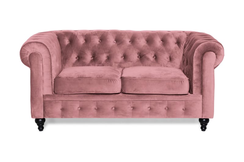 Sammetssoffa Walton Lyx 2-sits - Rostrosa - Sammetssoffa - 2 sits soffa - Howardsoffa - Chesterfield soffa