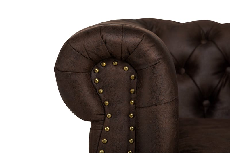 Soffa Chester Deluxe 2-sits - Mörkbrun - Skinnsoffa - Chesterfield soffa - 2 sits soffa - Howardsoffa