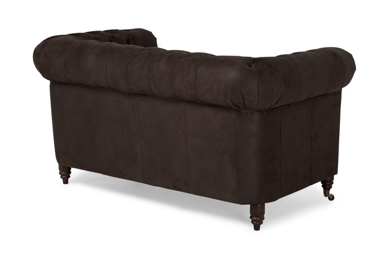 Soffa Chester Deluxe 2-sits - Mörkbrun - Skinnsoffa - Chesterfield soffa - 2 sits soffa - Howardsoffa