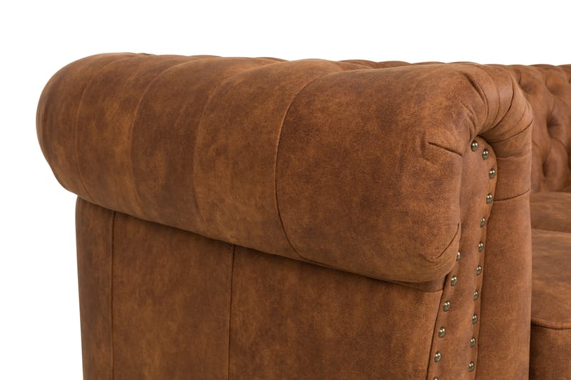 Soffa Chester Deluxe 3-sits - Cognac - Skinnsoffa - Chesterfield soffa - 3 sits soffa - Howardsoffa