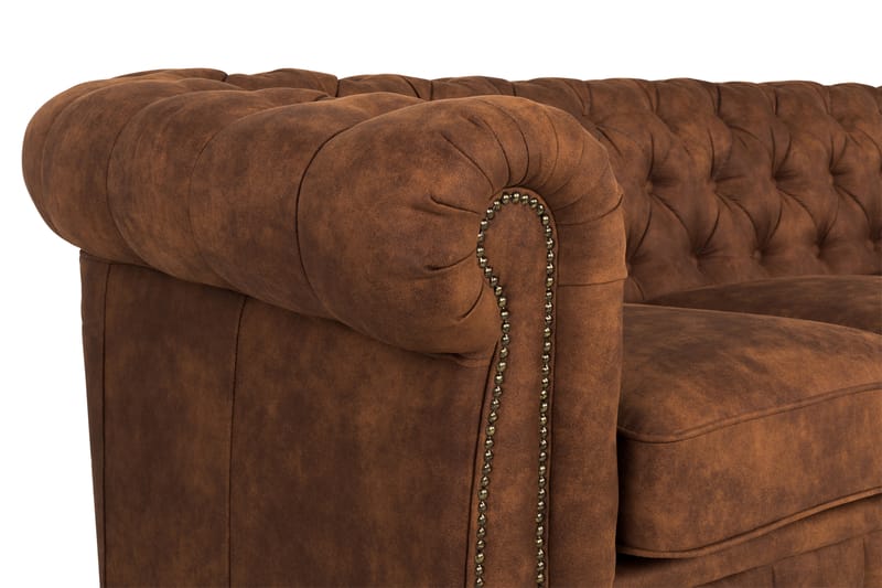 Soffa Chester Deluxe 4-sits - Cognac - Skinnsoffa - 4 sits soffa - Chesterfield soffa - Howardsoffa