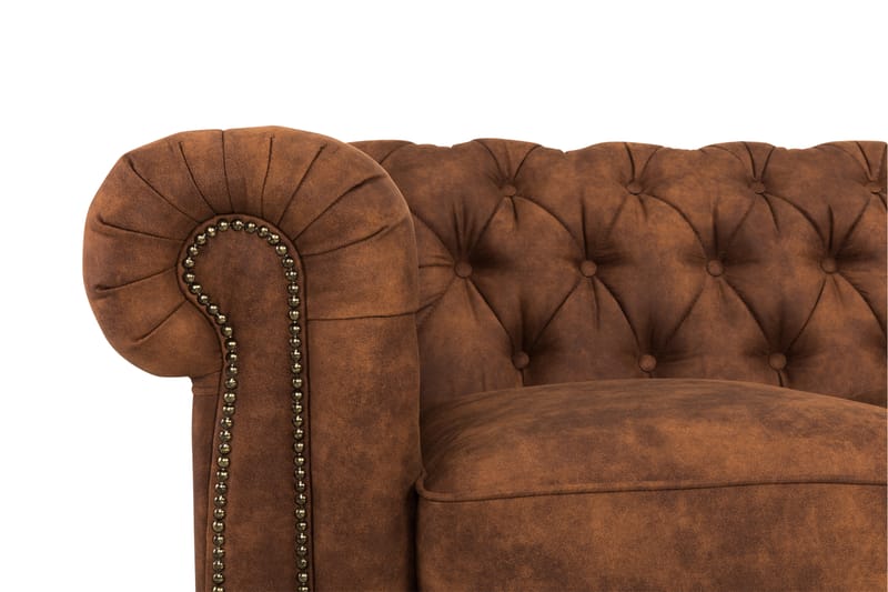 Soffa Chester Deluxe 4-sits - Cognac - Skinnsoffa - 4 sits soffa - Chesterfield soffa - Howardsoffa