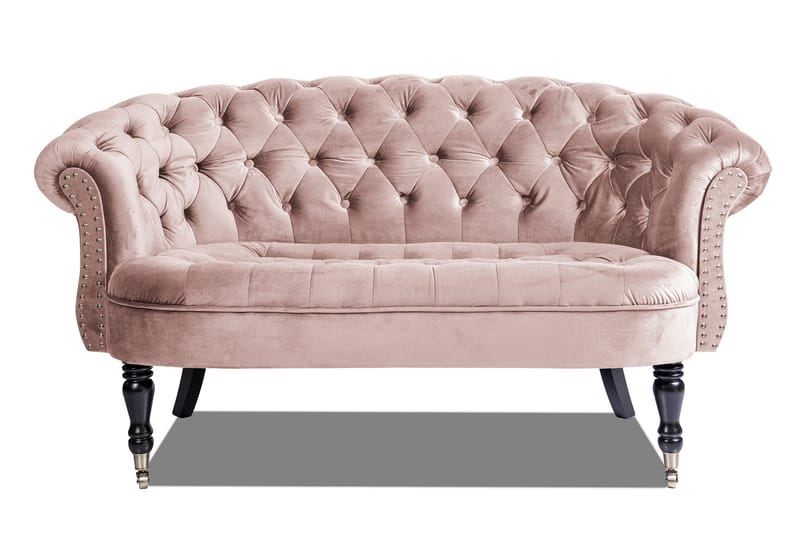 Soffa Chester Ludovic 2-sits - Rosa - Sammetssoffa - 2 sits soffa - Howardsoffa - Chesterfield soffa