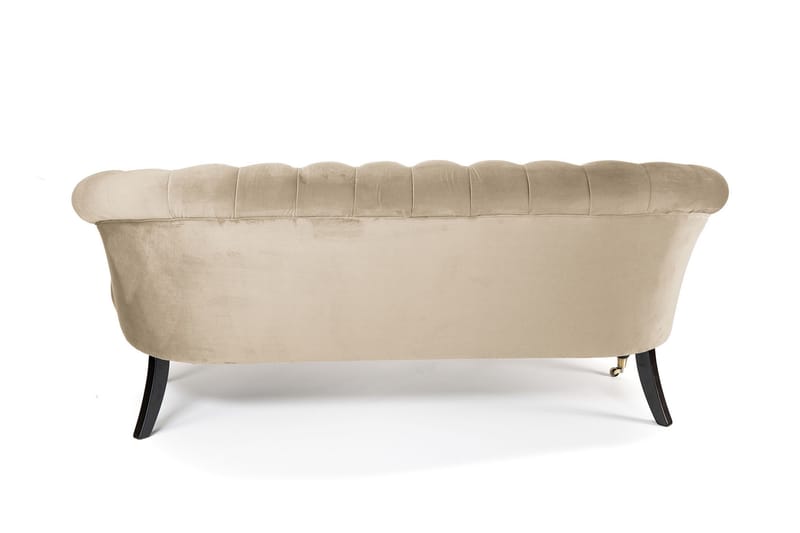 Soffa Chester Ludovic 3-sits - Beige - Sammetssoffa - 3 sits soffa - Howardsoffa - Chesterfield soffa