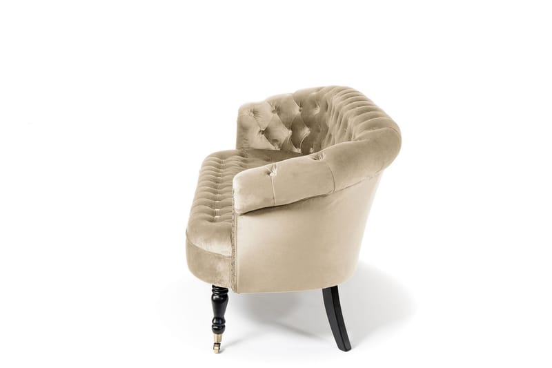 Soffa Chester Ludovic 3-sits - Beige - Sammetssoffa - 3 sits soffa - Howardsoffa - Chesterfield soffa