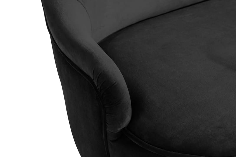 Soffa Thunia Sammet - Svart - Sammetssoffa - 2 sits soffa - Howardsoffa