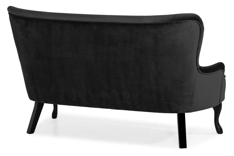 Soffa Thunia Sammet - Svart - Sammetssoffa - 2 sits soffa - Howardsoffa